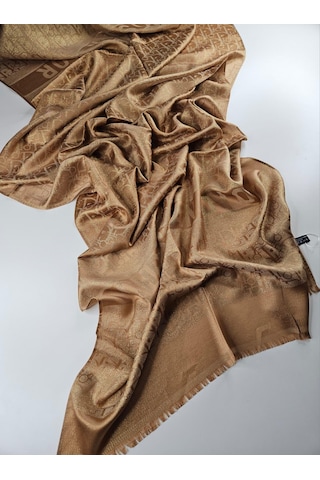 Miorel Scarfs Cd Desen Kaşmir İpek Şal Scarfs Cashmere Shawl Hijab Yeni Sezon Gold
