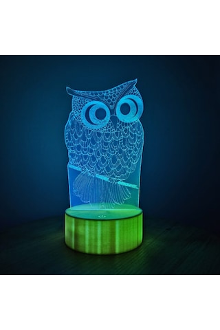 Jetjest Baykuş Figürlü 3d Led Gece Lambası