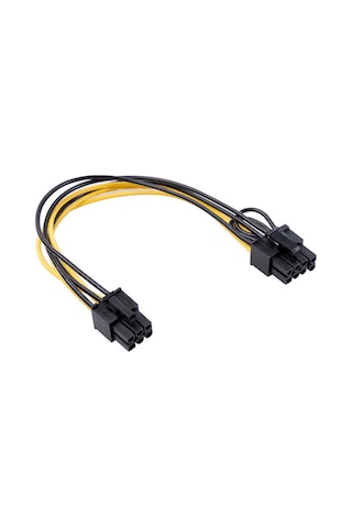 Maiyame 20cm Bakır Teli 5557 Slaytlı 6pin Dişi'den 8pin Dişi'ne Grafik Kart Güç Adaptörü Kablosu