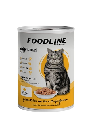 Foodline Tavuklu Yetişkin Kedi Konservesi 6 x 400 G