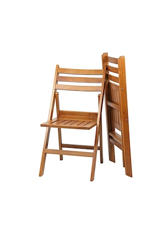 Albatros Katlanır Ahşap Bahçe Balkon Seti: 80x140 Masa+4 Sandalye Kahverengi