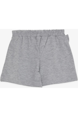 Breeze Kız Çocuk Şort Etek Fiyonklu Fırfırlı 1.5-5 Yaş, Gri Melanj-gri Melanj Gri Melanj
