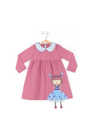 Denokids Mshb&g Tavşan Kız Çocuk Gülkurusu Elbise Renkli Gülkurusu