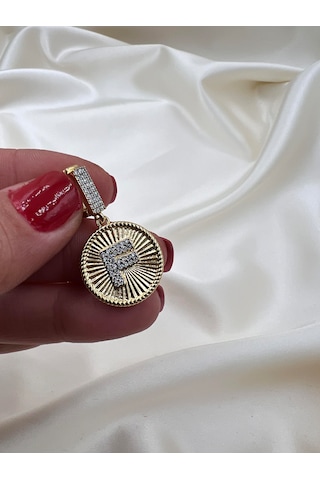 Bbaccessorıes İthal F Harfi Ajda Charm Veya Kolye Ucu Altın