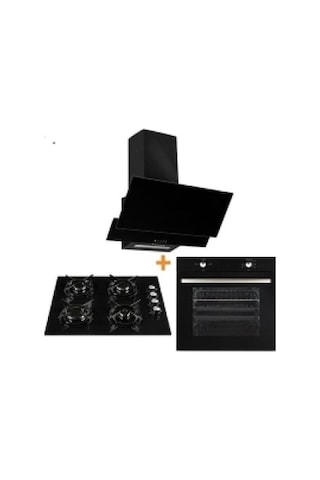 Alpina Statik Cam Ankastre 3'lü Set Siyah