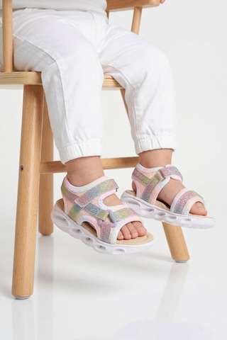 Cool Renkli Cırtlı Işıklı Bebek Sandalet Pamela B Gökkuşağı