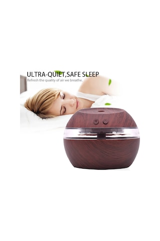 Teltree 300ml Usb Ultrasonik Nemlendirici, Derin Ahşap Desenli, Sessiz Mod, 4 Renkli Işık, Otomatik Kapanma, Ev Ofis Kullanıma Uygun