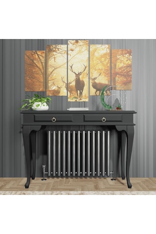 Roys Ahşap 120 Cm Siyah Çekmeceli Petek Üstü Yüksek  Dresuar Siyah