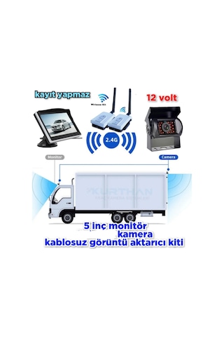5 '' Monitör+bus Kamera +wifi Görüntü Aktarıcı Seti 12 V Kayıtsız