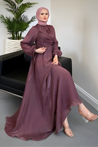 Kolu Bağlamalı Abiye Mürdüm