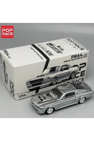 Pop Race Shelby Mustang Gt500 Chrome Silver 312 2026 1/64 Krom
