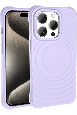 Apple Uyumlu iPhone 15 Pro Max M-safe Şarj Özellikli Airbagli Mat Görünümlü Zore Hepi Kapak Gri