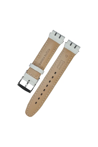 Swatch Ycs Modeli 19mm Krokodil Beyaz Deri Saat Kordonu