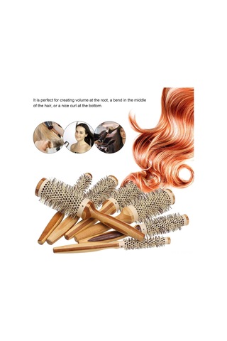 Singree Doğal Ahşap Vantilli Fön Şekillendirici Saç Fırçası - Nilon Tırnaklı, Statikten Korumalı, Kıvrımlar Ve Hacim Oluşturur 4