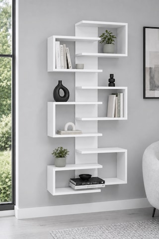 Arnetti Lotus Kitaplık Ve Duvar Rafı Beyaz
