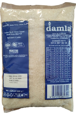 Damla Fiona Baldo Pirinç 5 KG