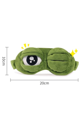 Frogband Rahat Peluş Kurbağa Uyku Göz Bandı Yeşil