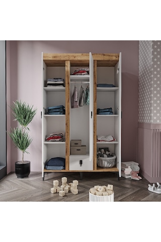 Patiko Rose 3 Kapaklı Dolap Meşe