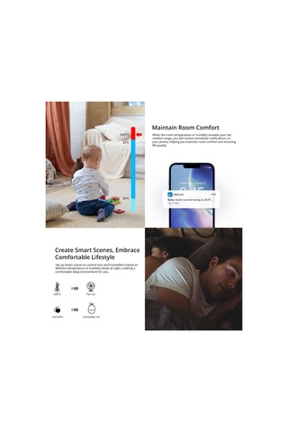 Lemestar "sonoff Snzb-02p Akıllı Zigbee 3.0 Sıcaklık Ve Nem Sensörü - Uzaktan Takip Ve Alarm Özellikli"