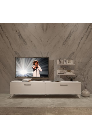 Decoraktiv Eko 4 Slm Std Retro Tv Ünitesi Tv Sehpası - Parlak Beyaz