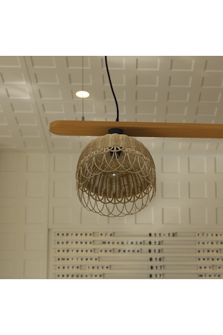 Bambu, Hasır, Rattan Sarkıt Avize: Cream 30-32Cm