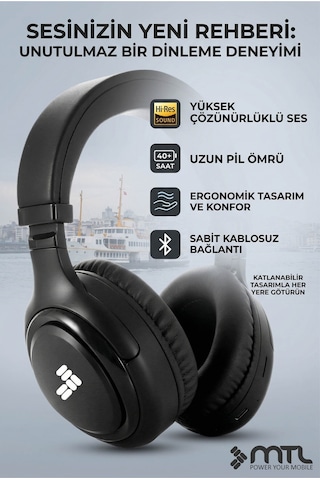 Kablosuz Stereo Kulaklık - Extra Bass Ve Katlanabilir Tasarım Ios Ve Android Uyumlu