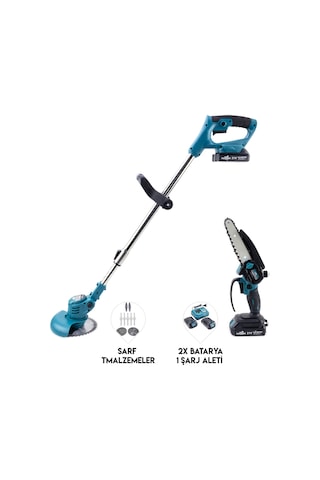Dawreek Blue21 İkili Tırpan Seti Şarjlı Tırpan + Testere