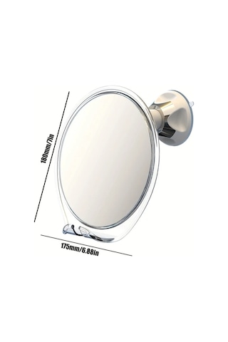 Boatshop1 Buhar Yapmayan Beyaz Duş Aynası Emme Başlıklı Döner Saç Tıraş Aparatlı Kompakt Banyo Aksesuarı White Ahşap