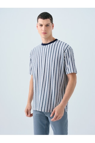 Loose Fit Erkek Tshirt K.kol Mavi