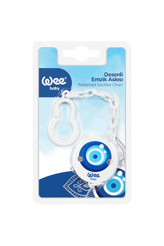 Wee Baby Desenli Emzik Askısı - Nazar Boncuğu EWE-270 Gold - Pembe