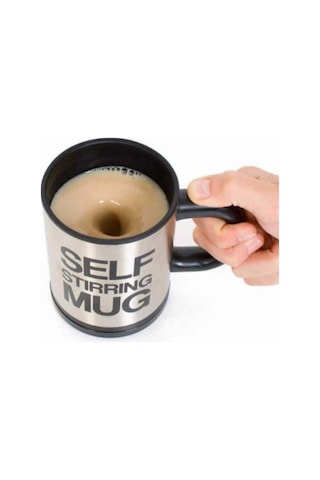 Kendi Kendini Karıştıran Bardak Self Stirring Mug Termos Kupa Beyaz