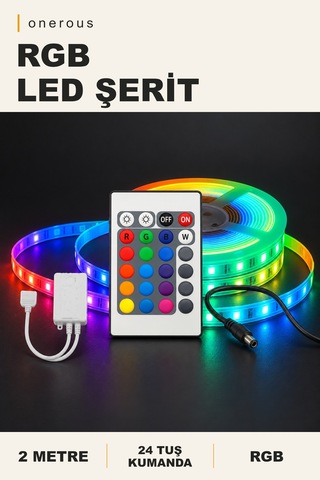 Onerous 2 M Rgb Led Şerit, 24 Tuş Kumandalı Onr-952272944