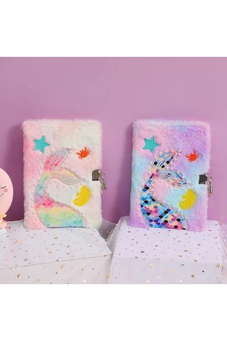 2 Adet A5 Karikatür Denizkızı Kuyruklu Defter Çocuk Hediye Seti