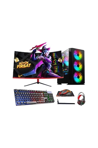 Ramtech BF Rog PLUS i5-9400F 16 GB 480 GB SSD 4 GB GTX750Ti 23.6" Dos Masaüstü Oyuncu Bilgisayarı