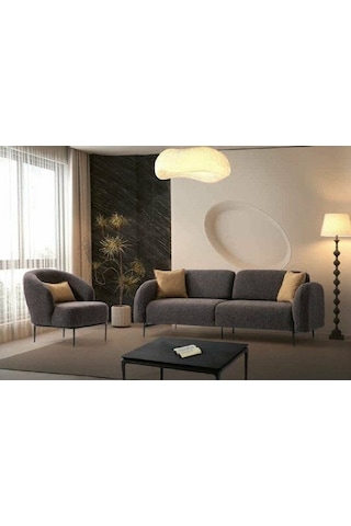 Koza Demir Ayaklı Mekanizmalı Kanepe Siyah