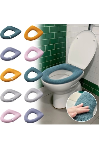 Sones Evrensel Örme Yıkanabilir Tuvalet Pedi Ev Kalınlaştırılmış Sıcak Tuvalet Örtüsü, Stil: Düz Gri