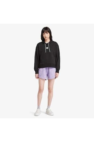 Timberland Aop Polar 1/4 Fleece Kadın Siyah Hoodie Düz Tb0a5sx20011 Siyah