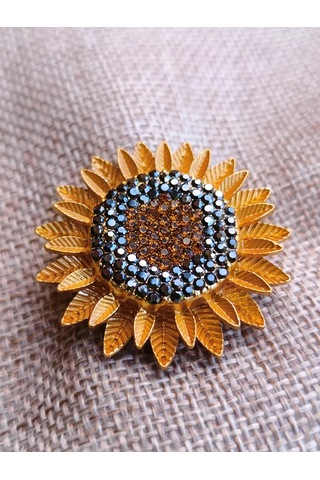 Villovatik Büyük Ayçiçeği Broş 189765734 Turuncu
