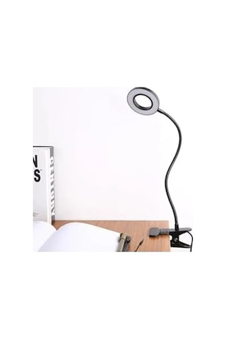 Gaman 3 Renk Işıklı Parlaklık Ayarlı Usb Akrobatik Çalışma Lambası - Makyaj Işığı Flexible Masa Lambası Siyah .