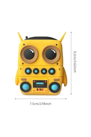 Leezsing Mini Robot Desenli Su Geçirmez Dışarıda Taşınabilir Bluetooth Hoparlör - 8 Saat Pil, Tws Eşleştirme, Fm/tf Kart Desteği