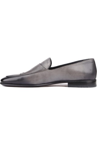 Shoetyle - Gri Deri Tokalı Erkek Klasik Ayakkabı 250-2300-789-gri