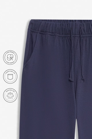 Elemge %100 Pamuk Süprem Erkek Pijama Altı Lacivert Compact Penye Cepli Rahat Kalıp Lastikli Ipli Terletmez