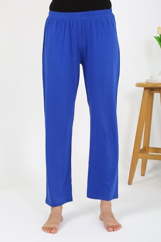 Akbeniz Kadın Penye Düz Tek Alt Pijama 27538 Sax Saks