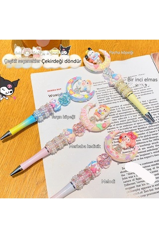 Karikatür Kuromi Melody Kt Kedi Pacha Köpek Büyük Kulaklı Köpek 0.5mm Jel Kalem