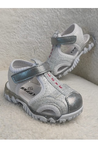 Muggo Slyvester Günlük Önü Kapalı Cırtlı Unisex Çocuk Sandalet Gri