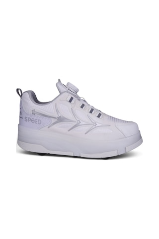 Nstil Unisex Yetişkin Çocuk Spor Ayakkabı Akıllı Bağcıklı Çıkarılabilen Patenli Işıklı Sneaker 003 Beyaz