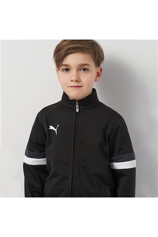 Puma Team Rise Çocuk Siyah Dik Yaka Eşofman Takımı Siyah