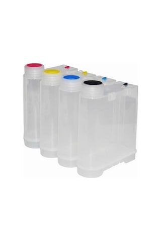 Şeffaf Sürekli Mürekkep Besleme Tankı Kapaklı (4X500 ML)