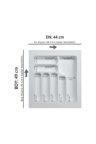 Starax 50 Cm Beyaz Plastik Kaşıklık 7 Gözlü 44x49 Cm S-2285-wp Çok Renkli