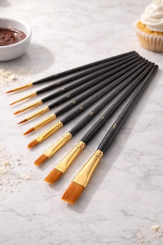 Pasta Fırça Seti 10'lu Pfs-10 Pasta Ve Tatlı Süsleme Fırçaları Dekor Ve Şekillendirme Seti-22